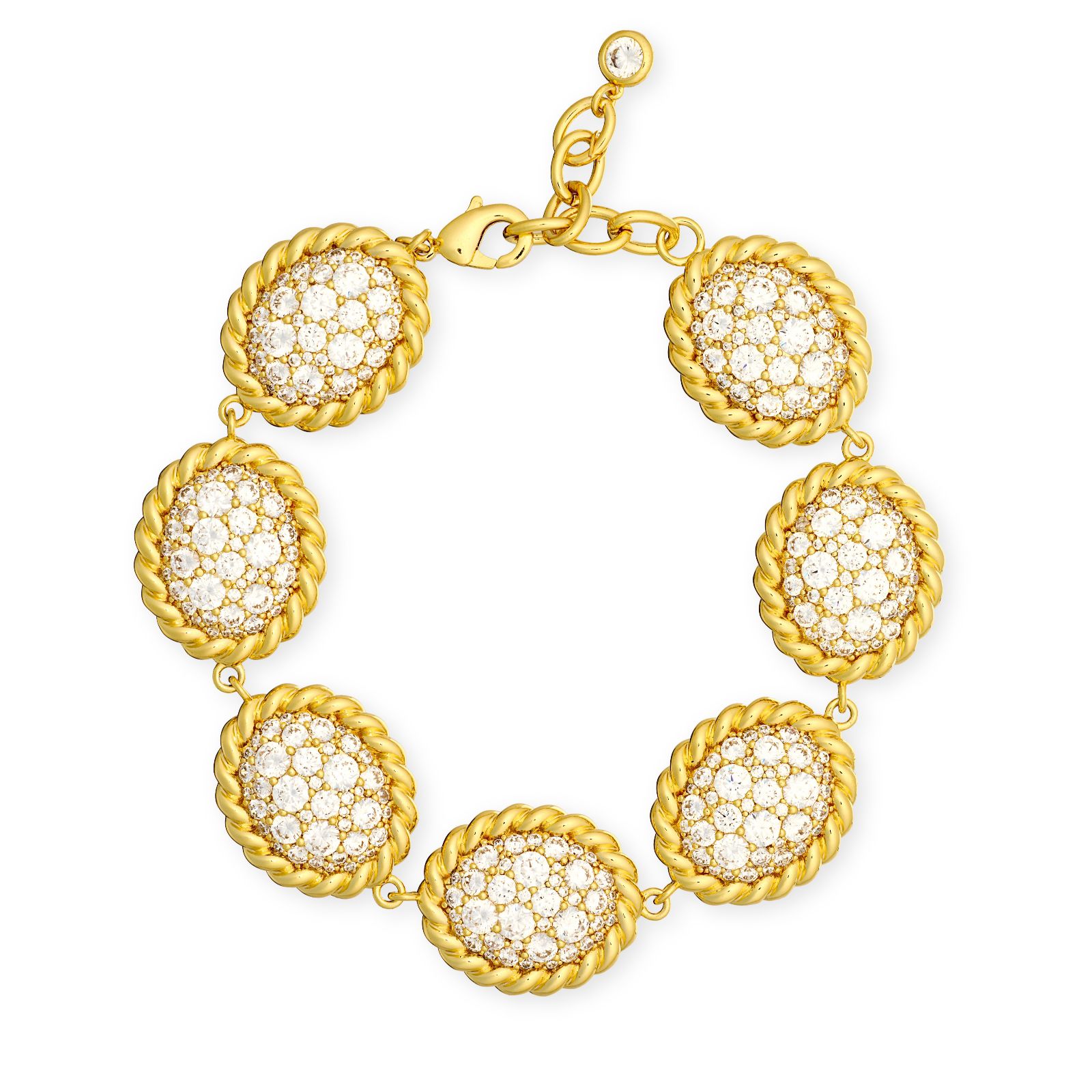 Paul Costelloe for Diamonique Pave Twist Chain Link 19cm Bracelet