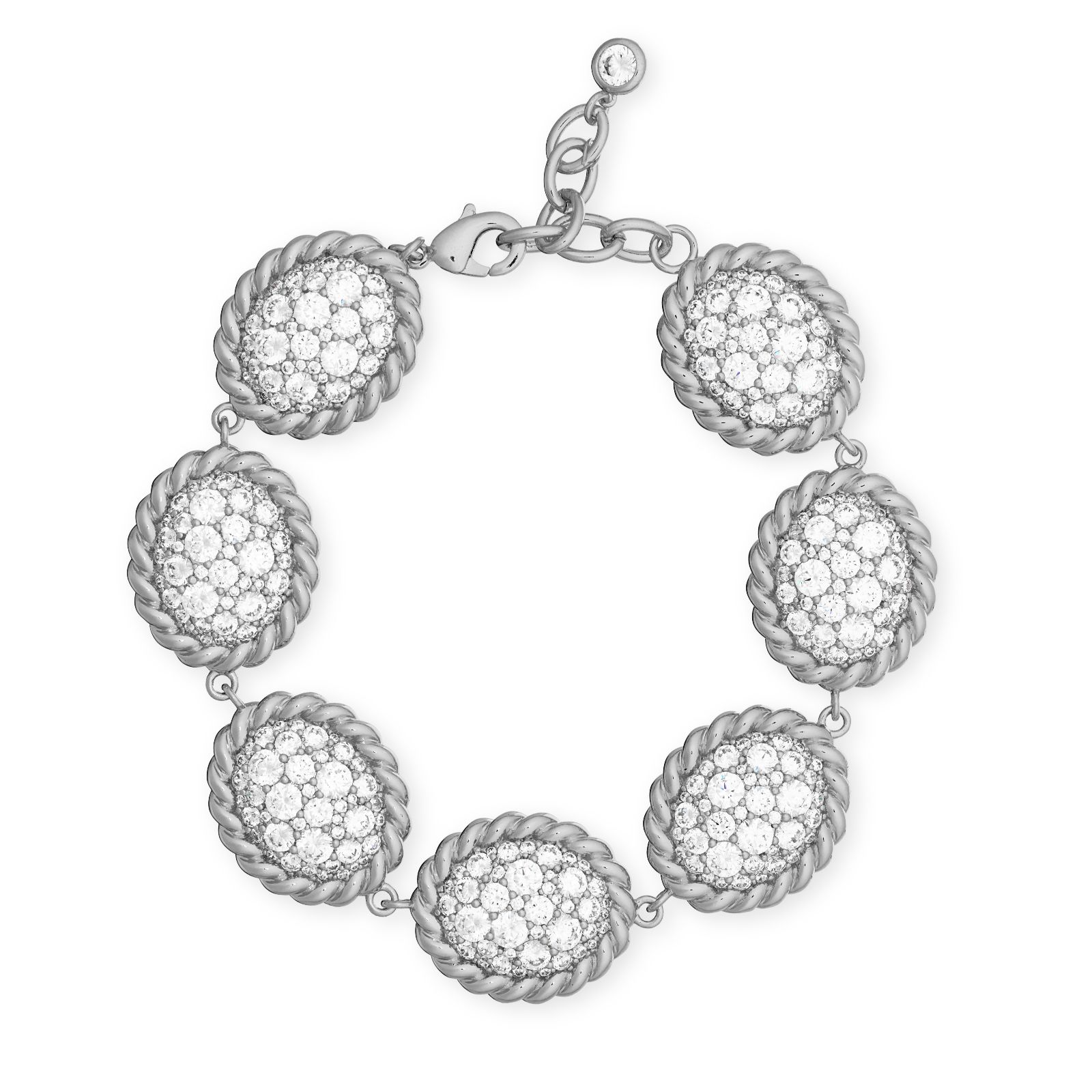 Paul Costelloe for Diamonique Pave Twist Chain Link 19cm Bracelet