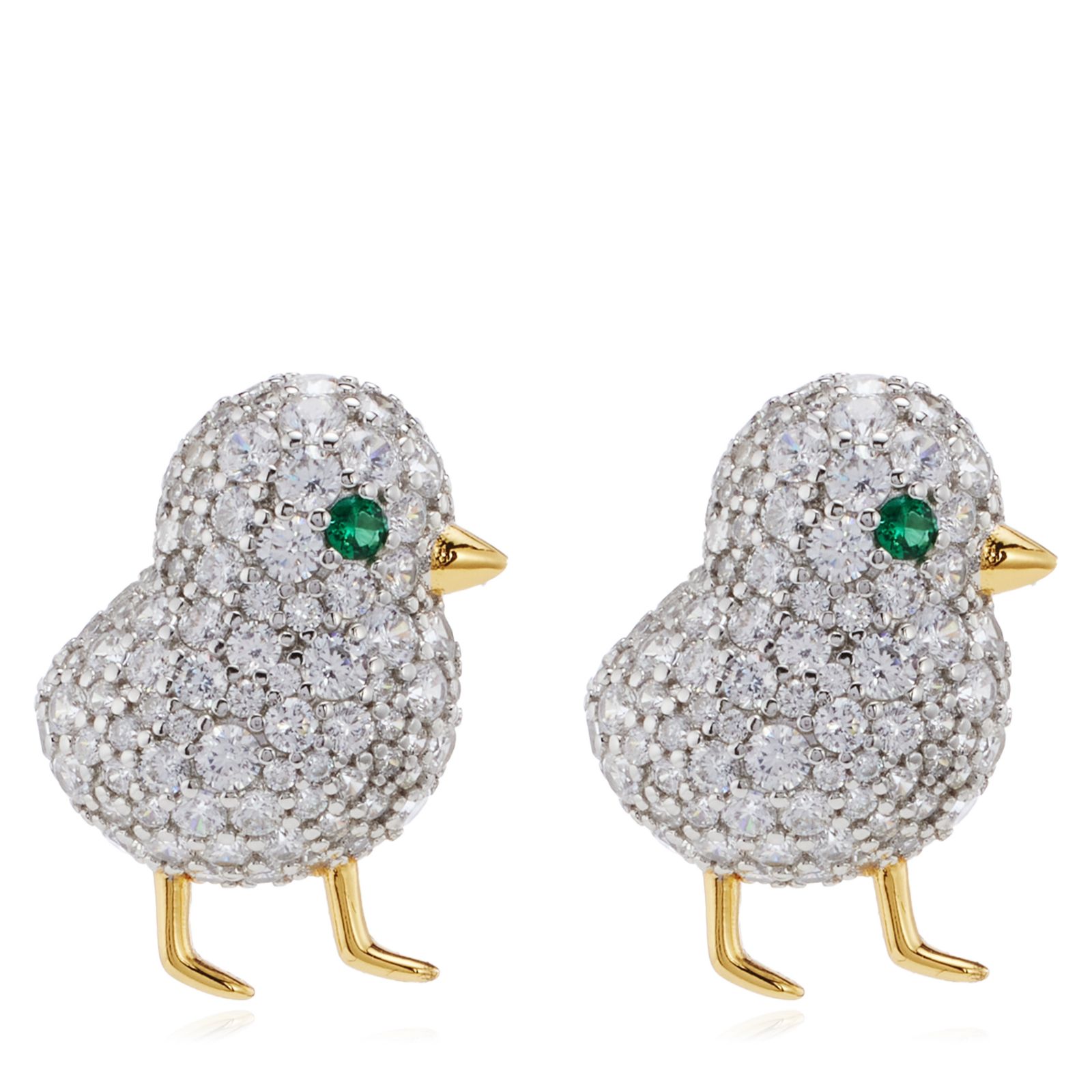 Butler & Wilson Sterling Silver Chick Earrings