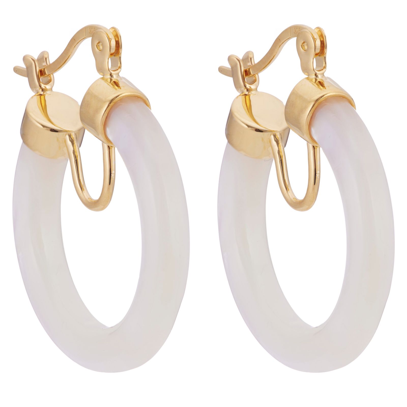 Lara Pearl Mother of Pearl Hoop Earring Sterling Silver