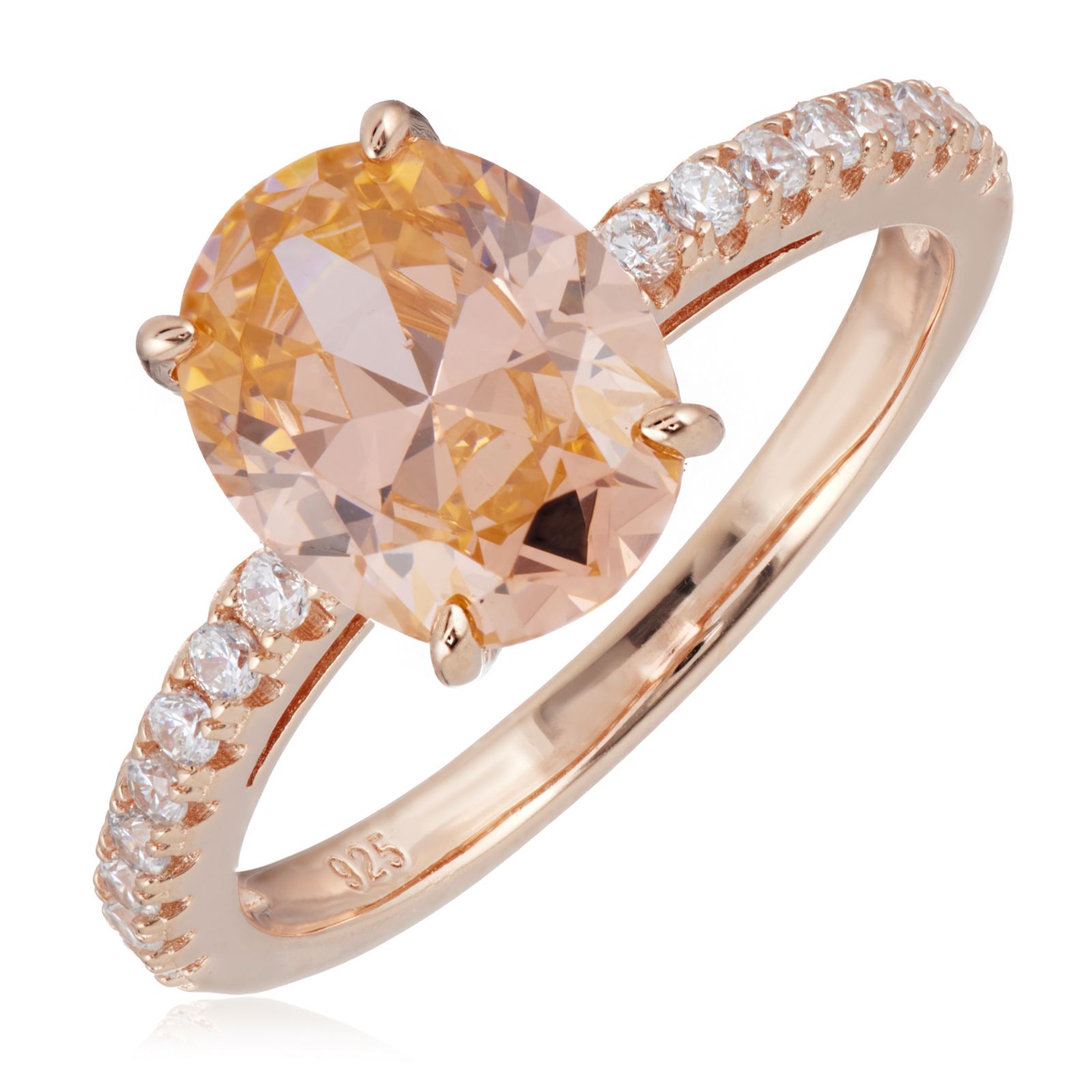 Diamonique 3ct Oval solitaire Ring Sterling Silver