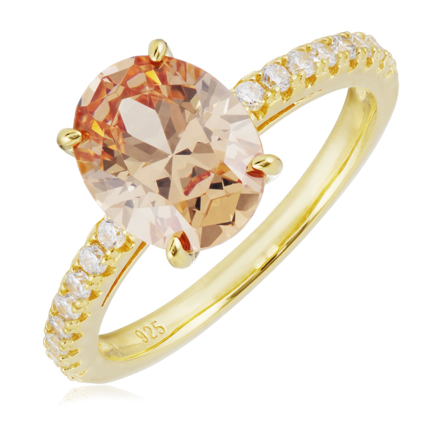 Diamonique 3ct Oval solitaire Ring Sterling Silver