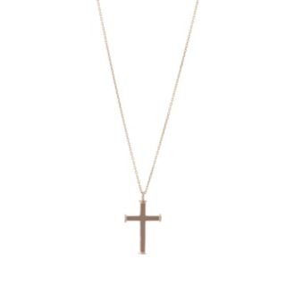 GOLD 9ct Italian Gold Cross Pendant Necklace 0.9g