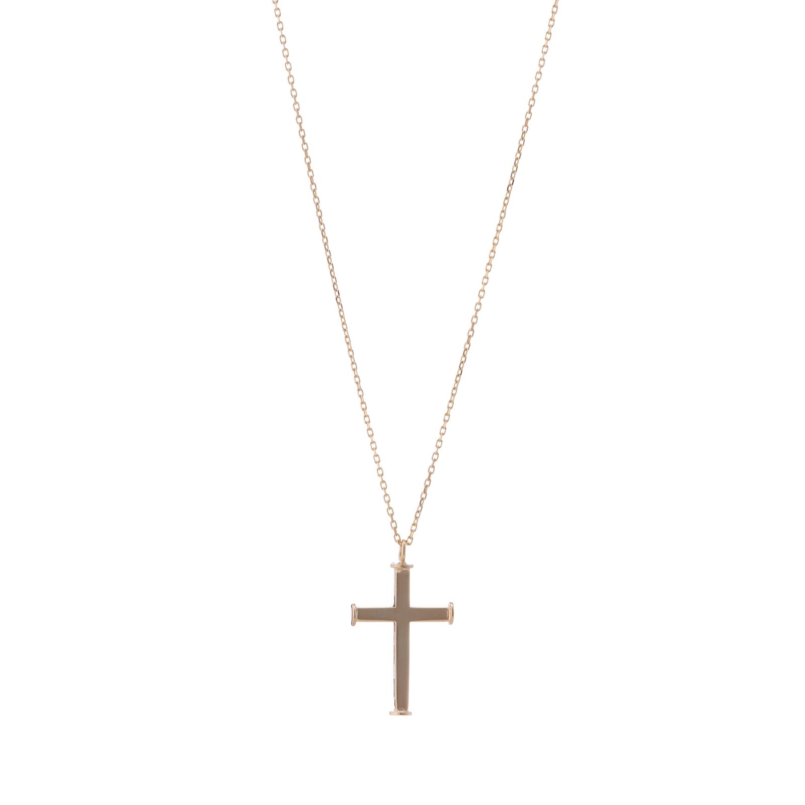 GOLD 9ct Italian Gold Cross Pendant Necklace 0.9g