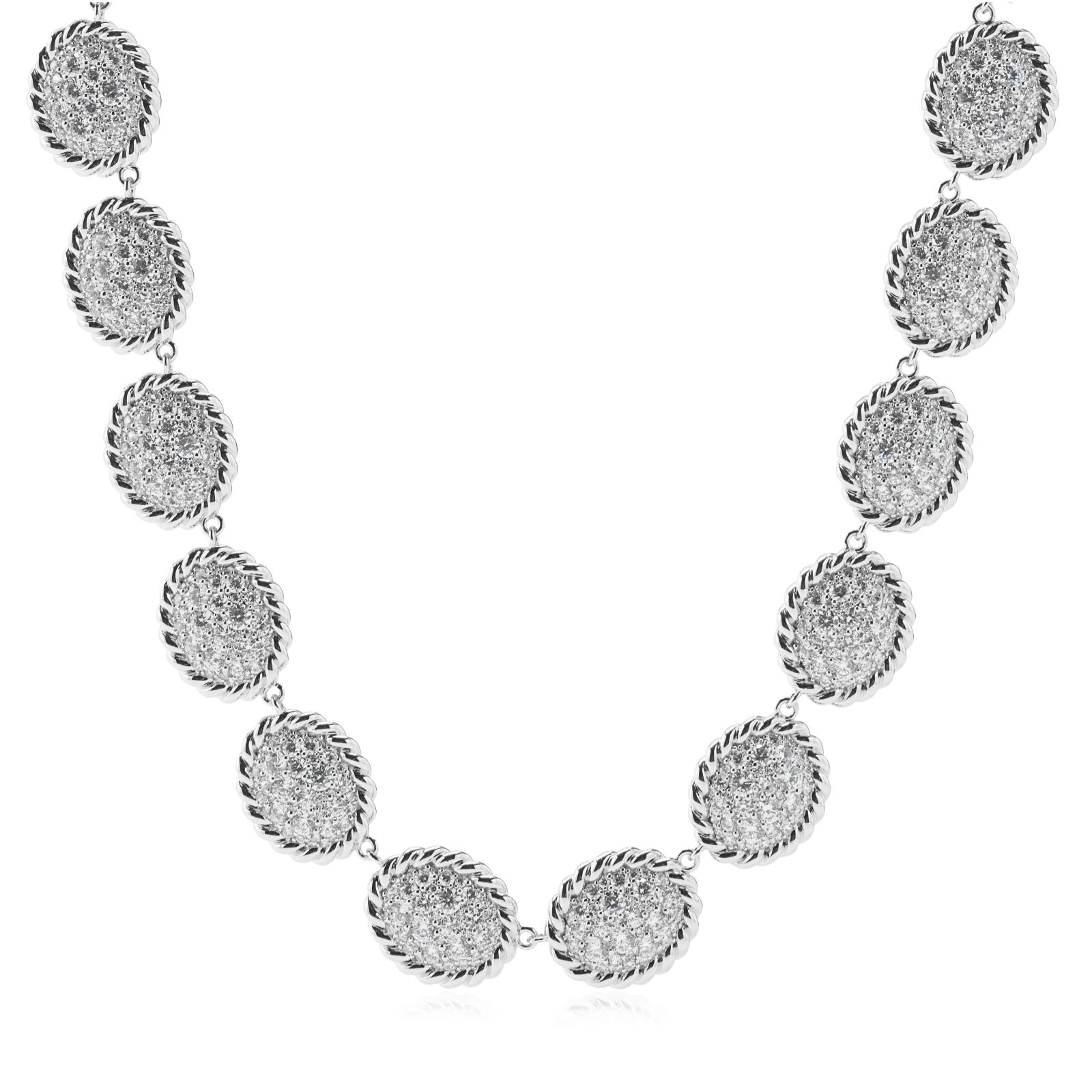Paul Costelloe for Diamonique Pave Twist Chain Link Necklace