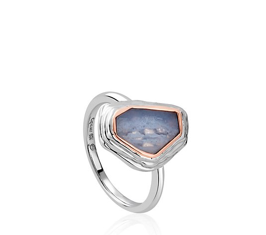 Clogau Capstones Agate Ring Sterling Silver & 9ct Gold