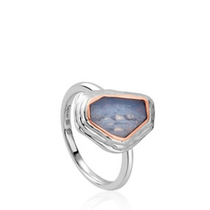 Clogau Capstones Agate Ring Sterling Silver & 9ct Gold - 349166