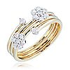 0.35ct Diamond Cluster Flower Wrap Band Ring 9ct Gold