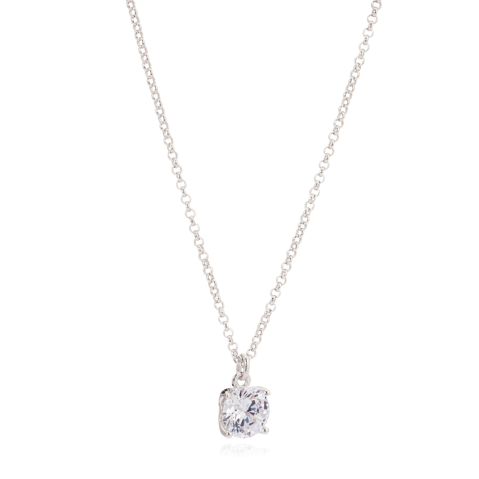 Diamonique 1ct tw Platinum Plated Necklace Sterling Silver