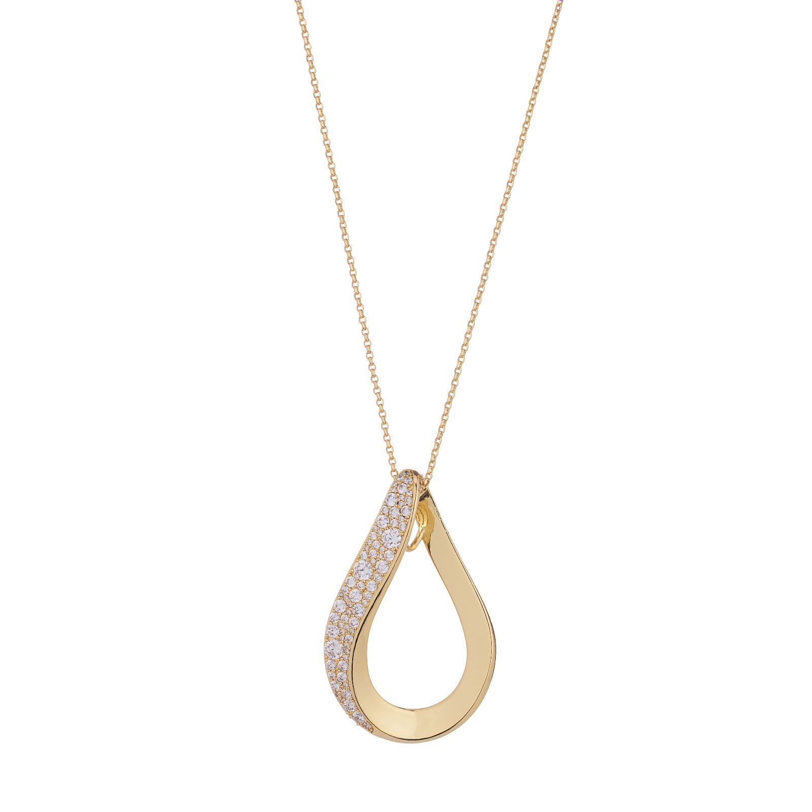 Paul Costello for Diamonique Wave Pendant & 45cm Chain