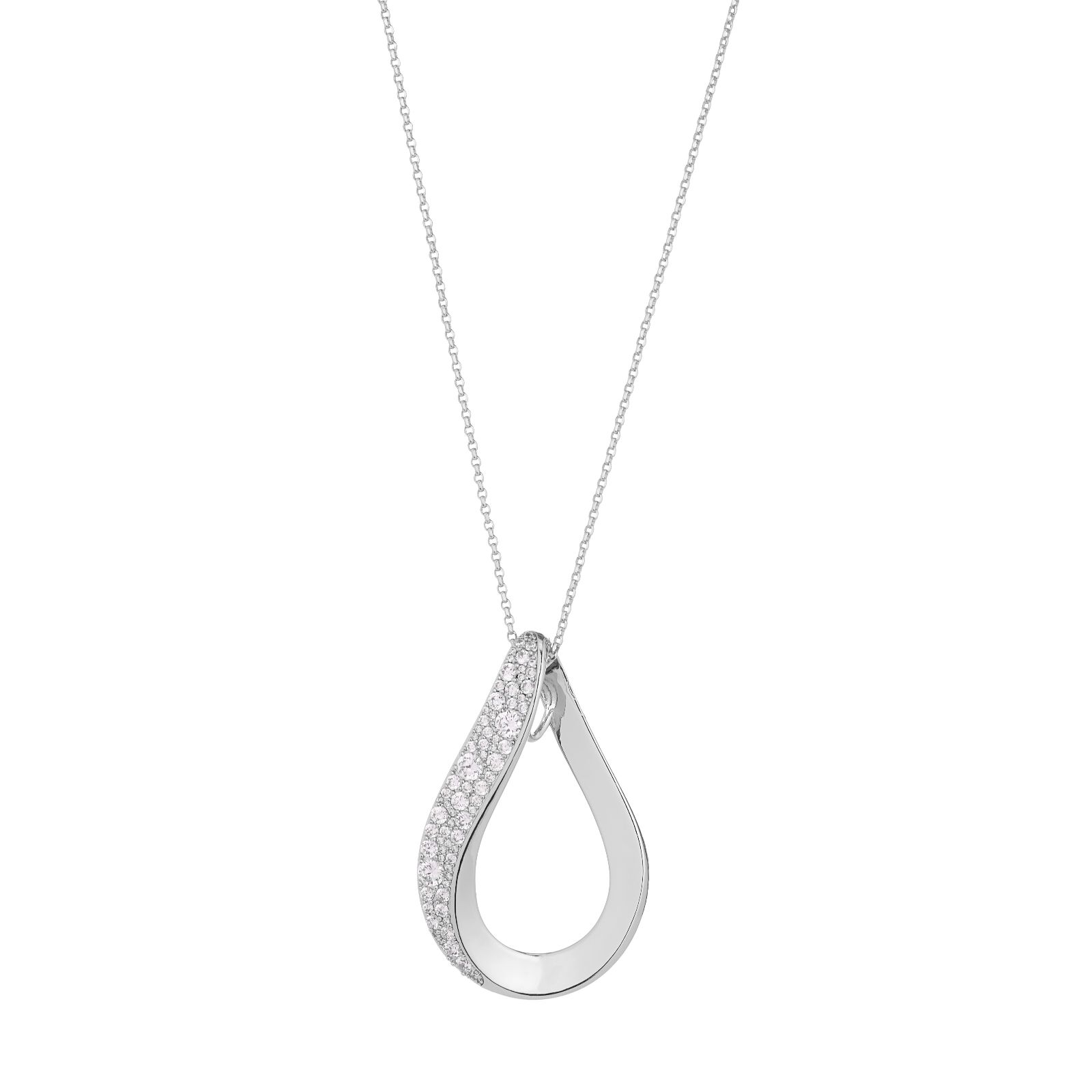 Paul Costello for Diamonique Wave Pendant & 45cm Chain