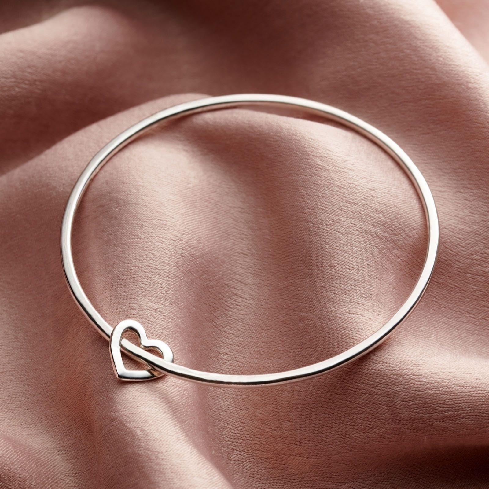 Posh Totty Designs Heart Bangle Sterling Silver