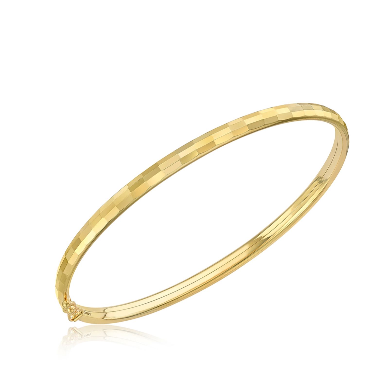 GOLD 9ct Gold Chamfered Edge Bangle
