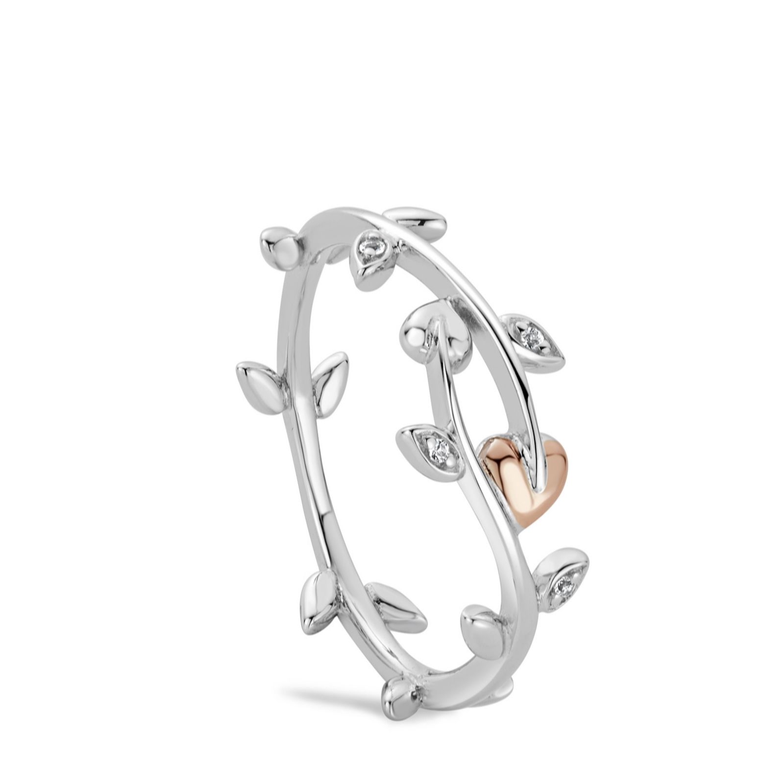 Clogau Tree of Life Sterling Silver Vine Ring with Topaz