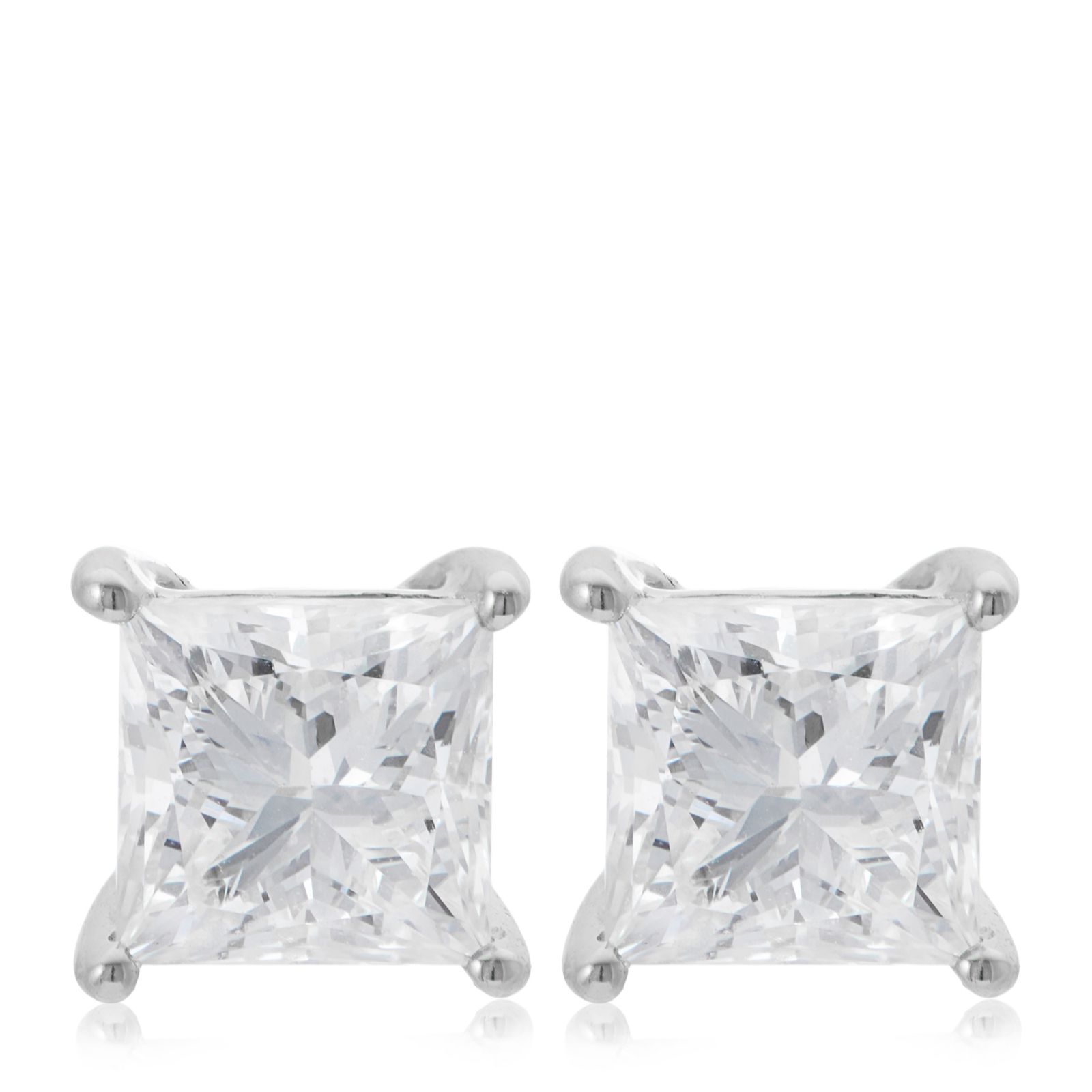 Fire Light 1ct Lab Grown Diamond Princess Cut Stud Earrings 9ct Gold