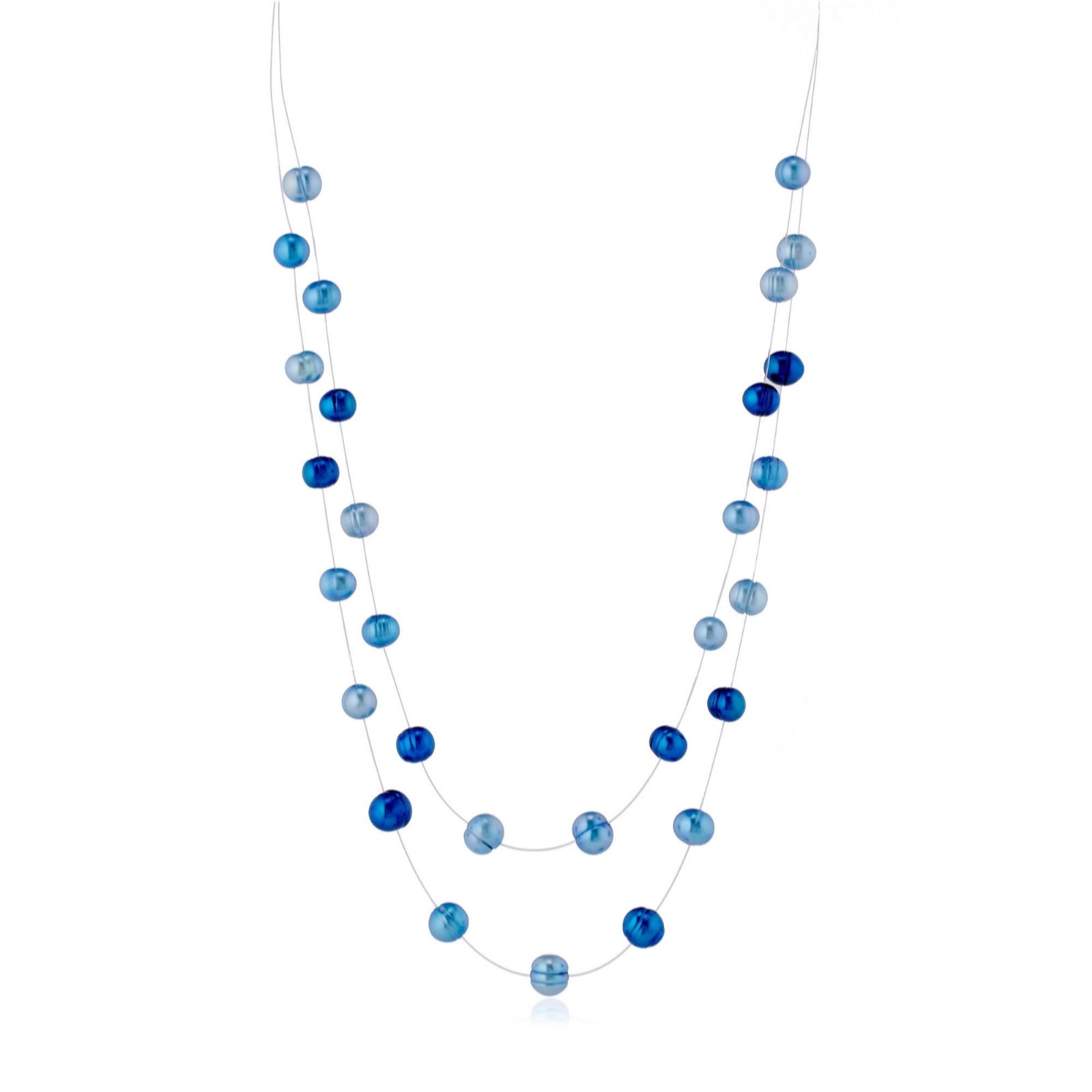 Lara Pearl 6-8mm Freshwater Floating Pearl 45cm Necklace Stainless Steel