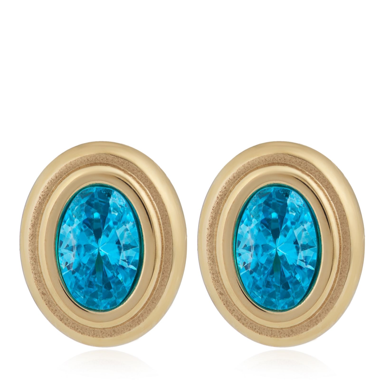 Steel by Diamonique Oval Stud Earrings