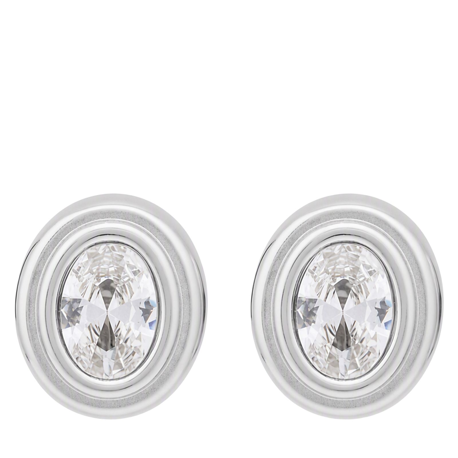 Steel by Diamonique Oval Stud Earrings