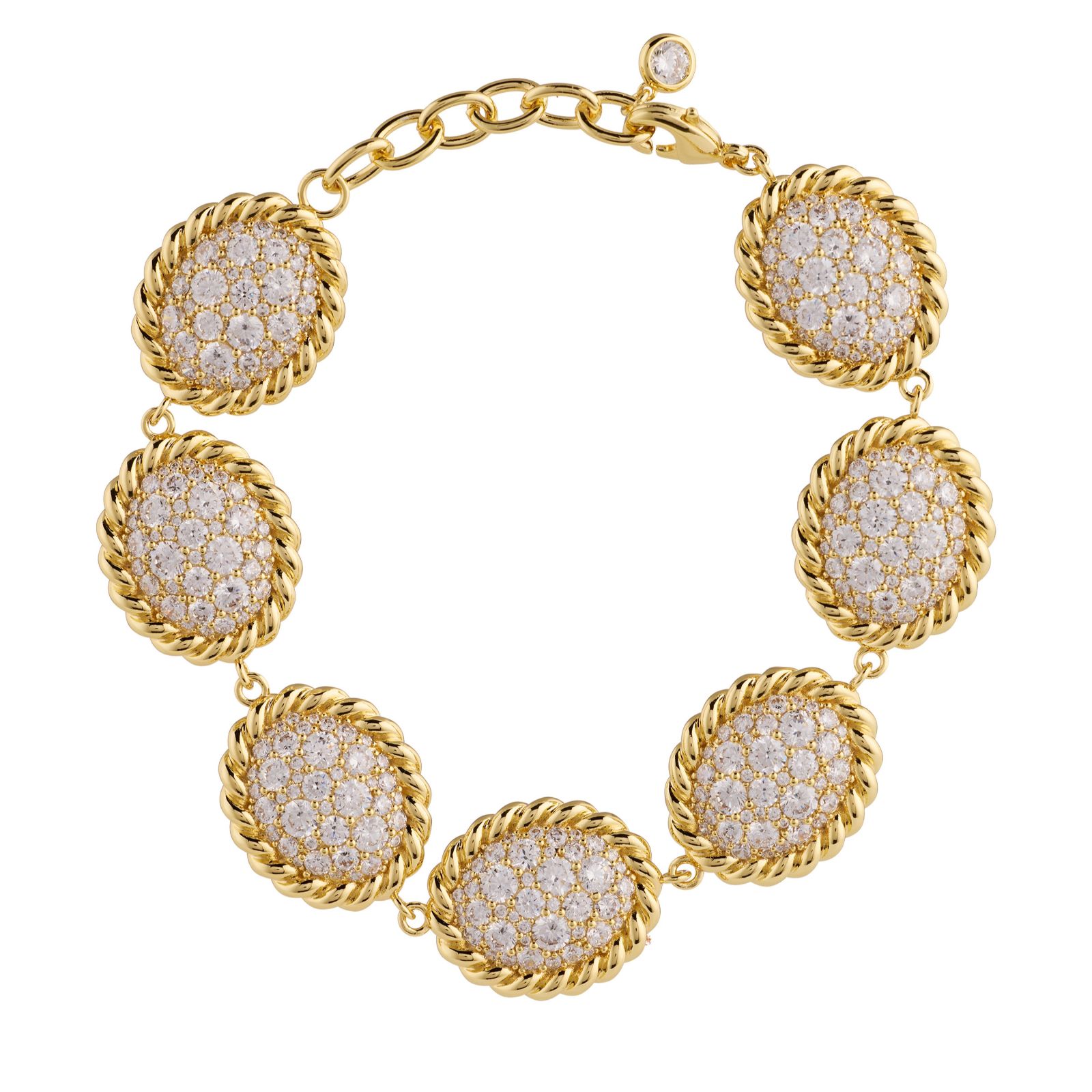 Paul Costelloe for Diamonique Pave Oval Link Bracelet
