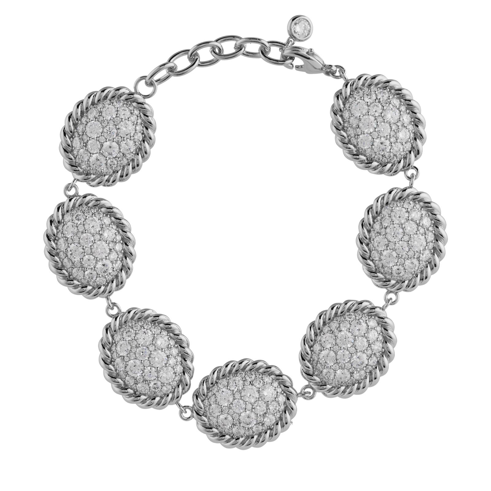 Paul Costelloe for Diamonique Pave Oval Link Bracelet