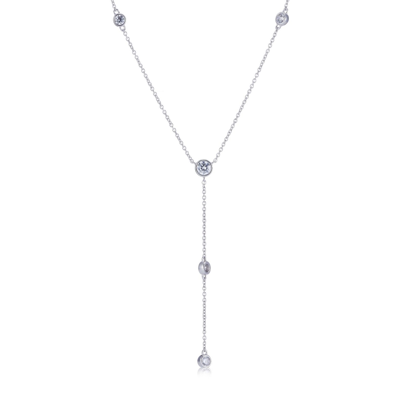 Outlet Diamonique 1.4ct tw Bezel Set Y Necklace - QVC UK