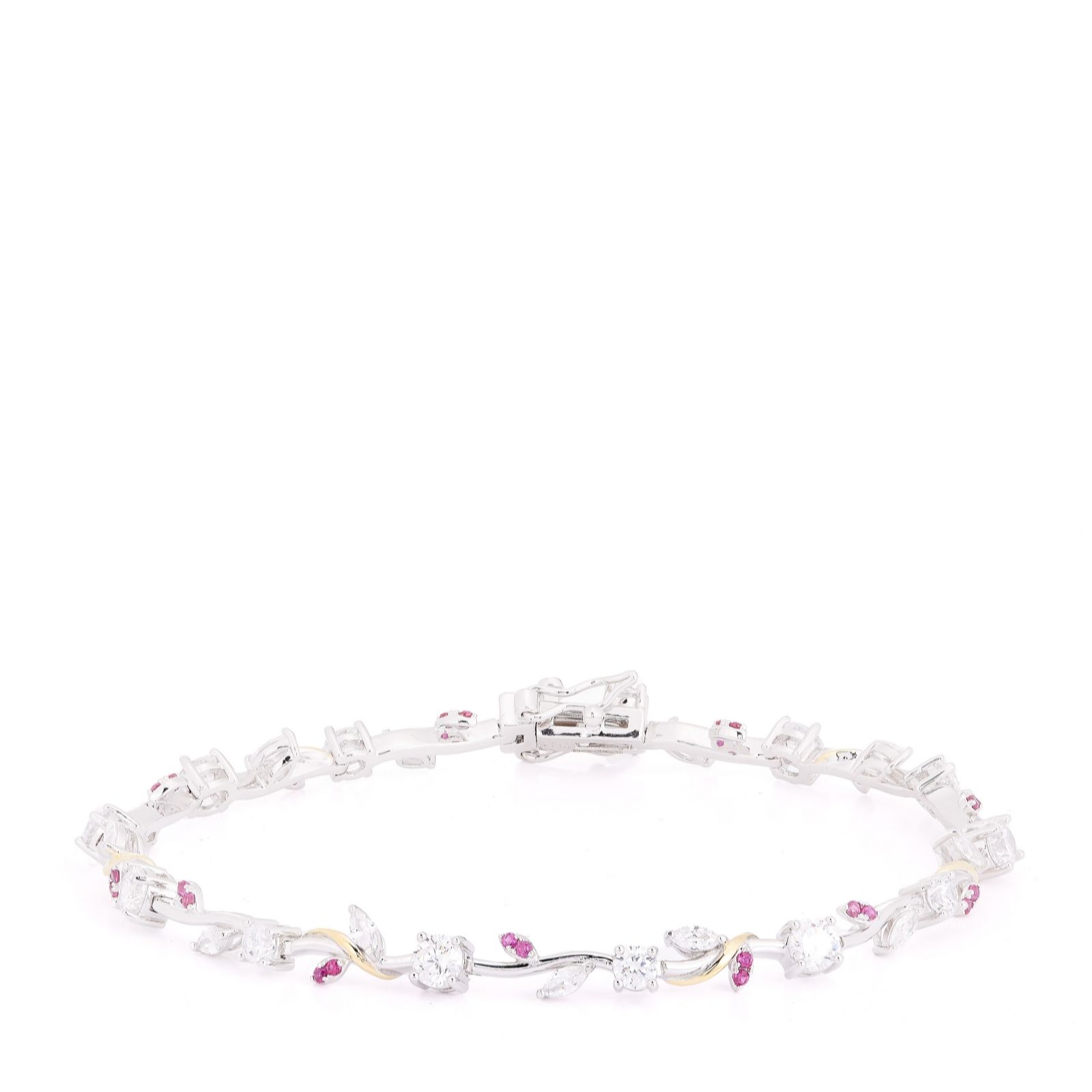 Diamonique 3.9ct tw Botanical 19cm Bracelet Sterling Silver