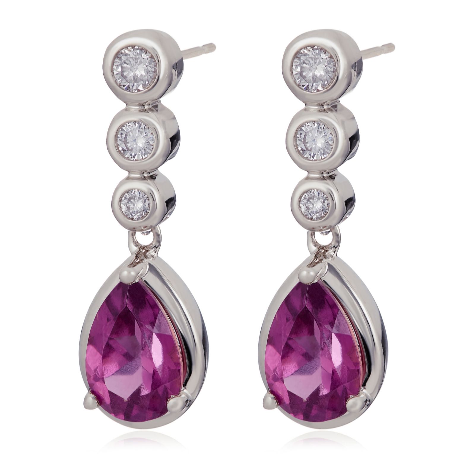 0.95ct Malawi Garnet 0.10ctDiamond Pear Cut Drop Earrings 14ct Gold