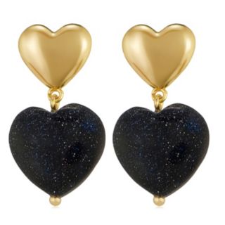 Malika Semi Precious Heart Drop Earrings