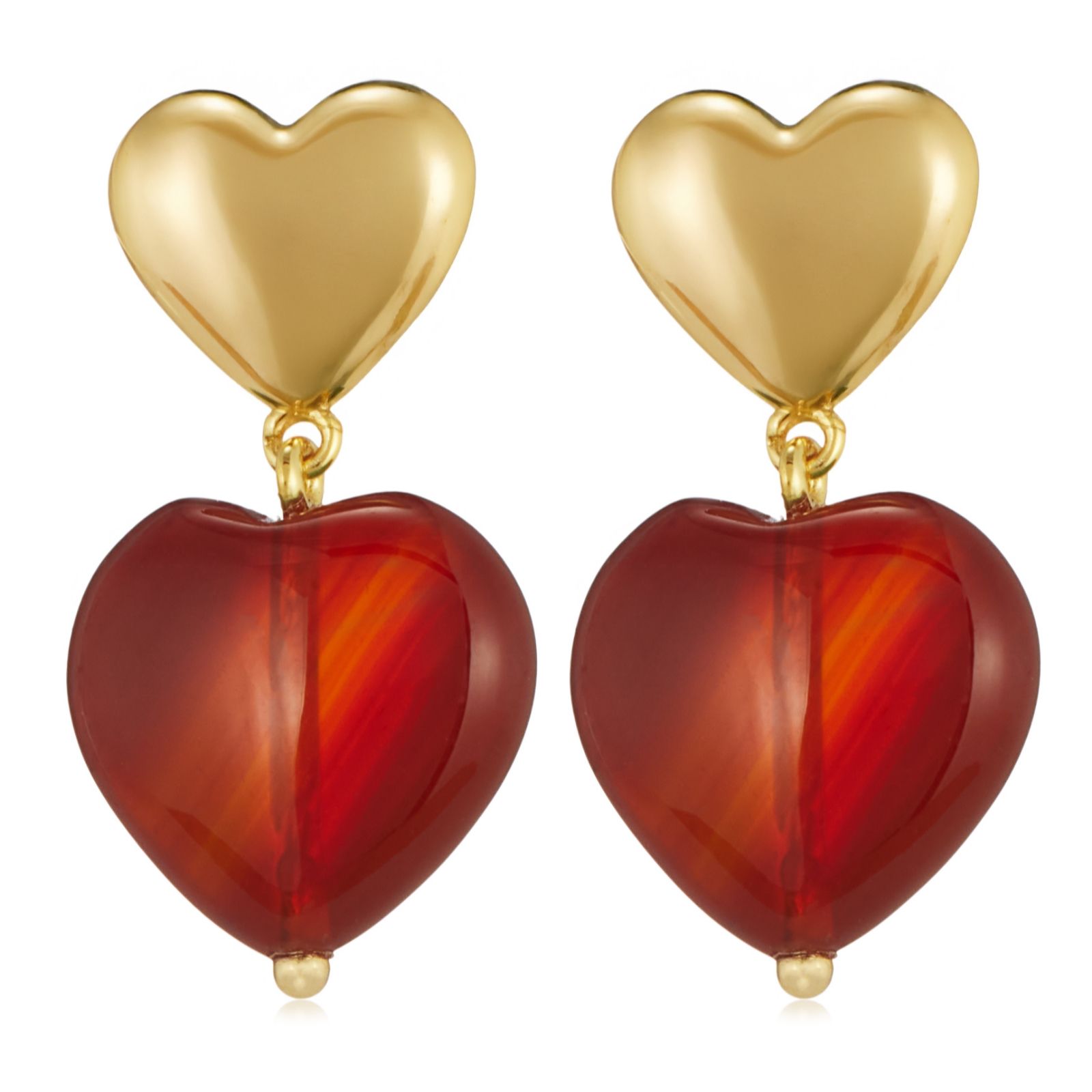 Malika Semi Precious Heart Drop Earrings