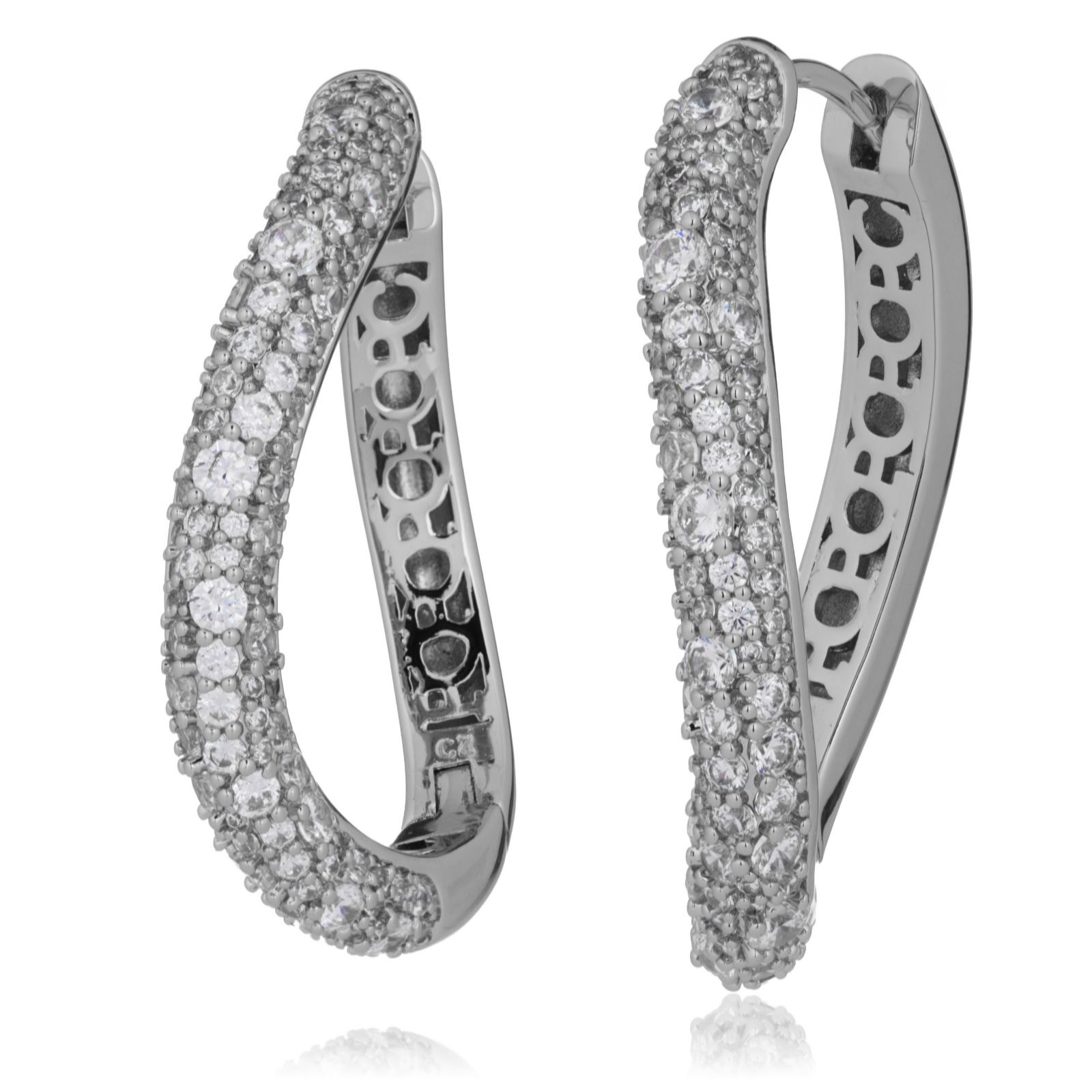 Paul Costello for Diamonique Wave Chain Link Earrings