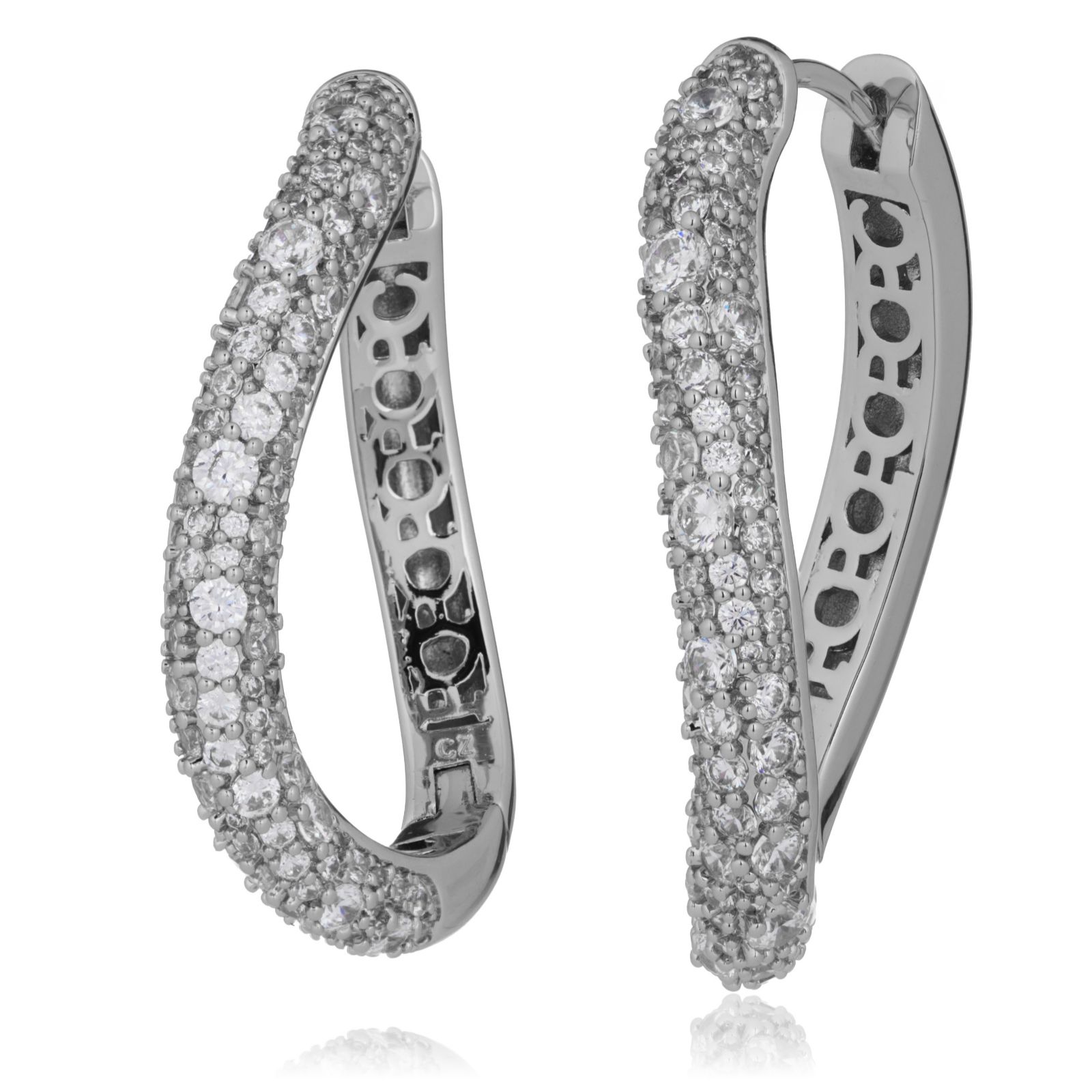 Paul Costello for Diamonique Wave Chain Link Earrings