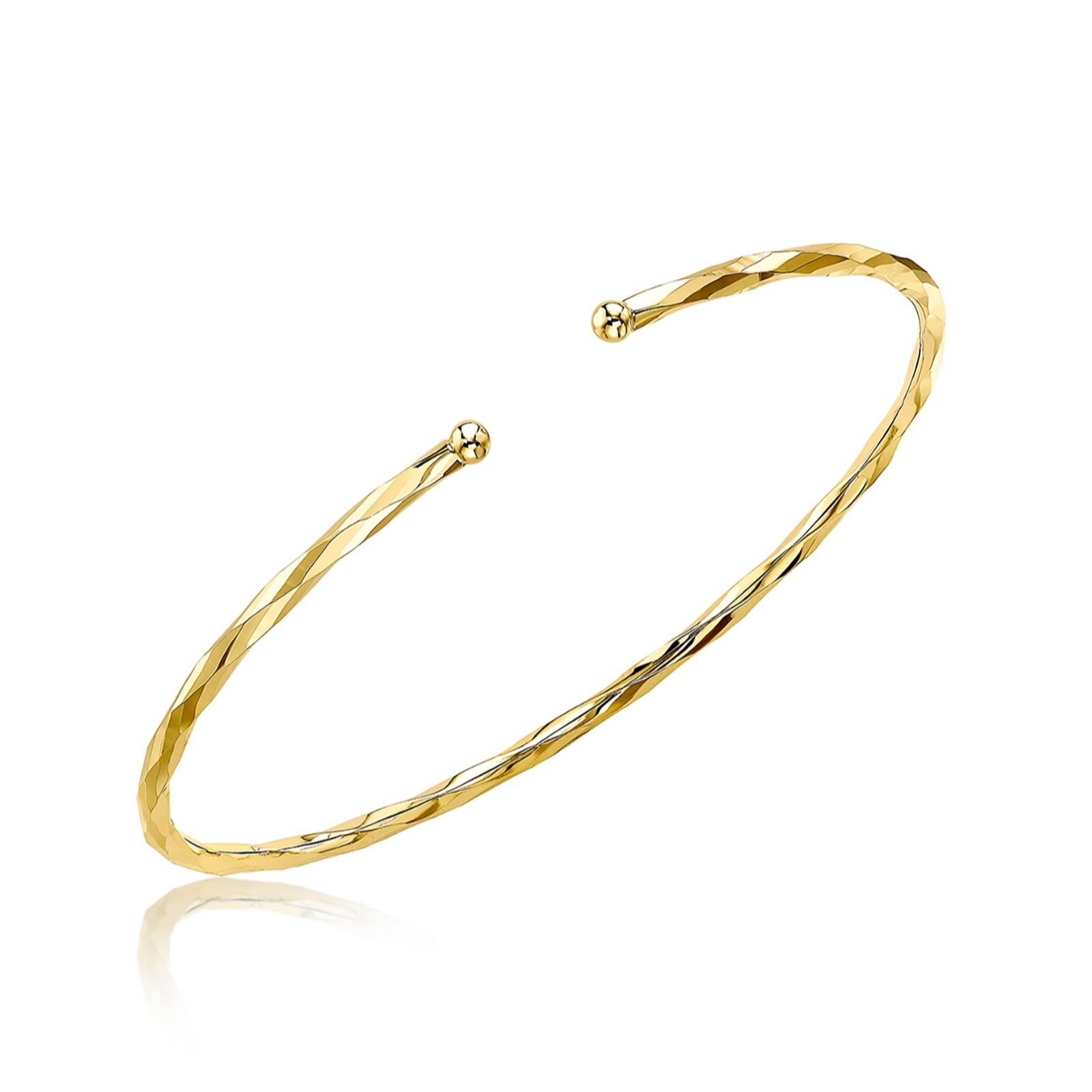 GOLD 9ct Gold Diamond Cut Flexi Faceted Bangle