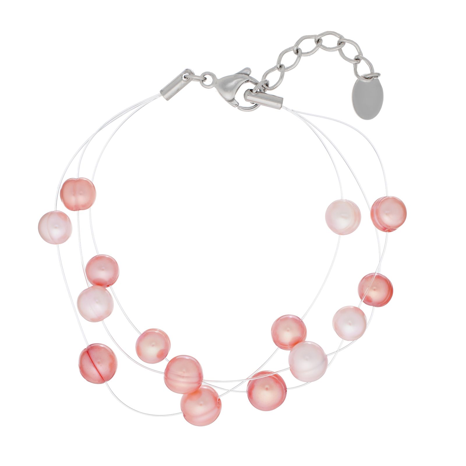 Lara Pearl 6-7mm Floating Pearl 19cm Bracelet Stainless Steel