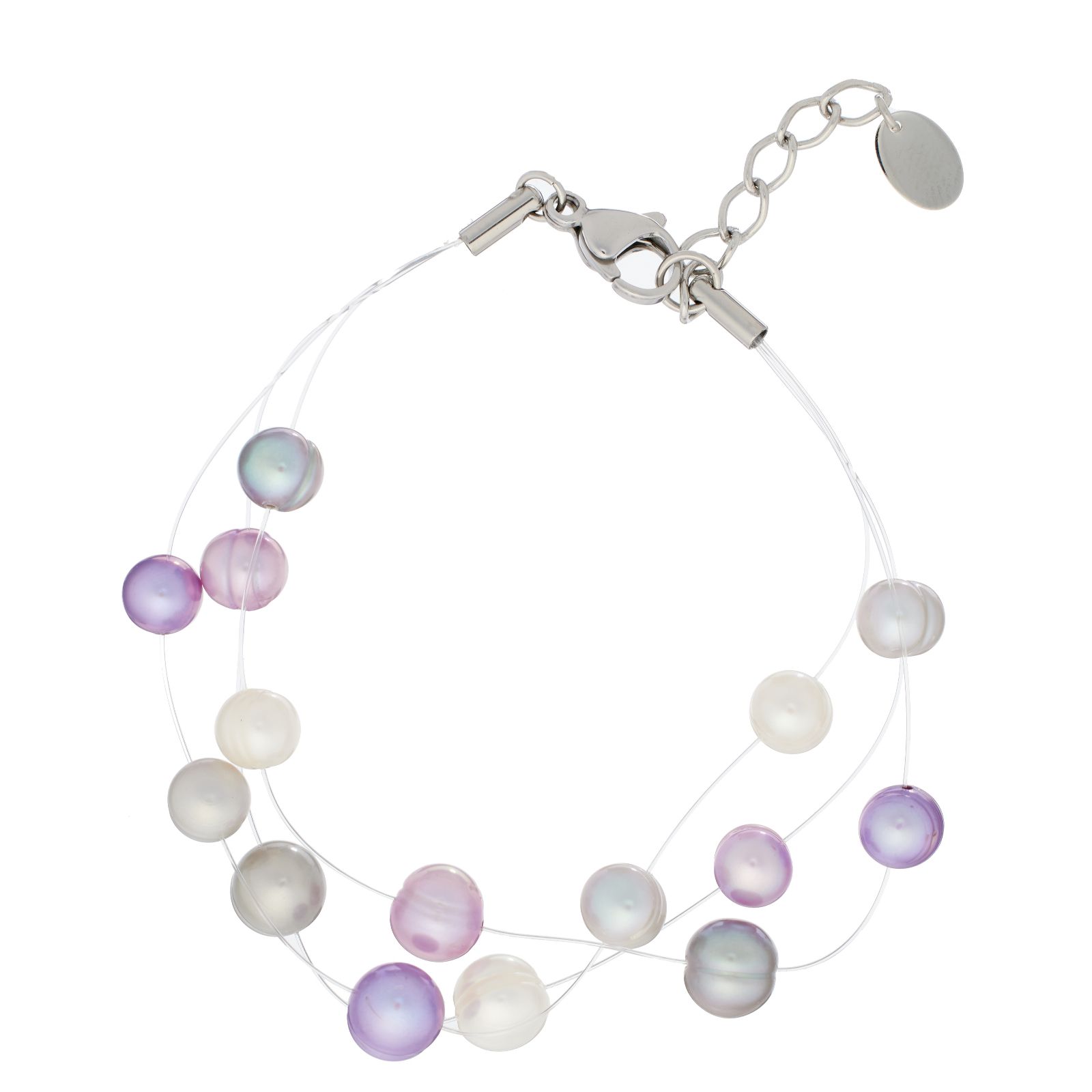 Lara Pearl 6-7mm Floating Pearl 19cm Bracelet Stainless Steel