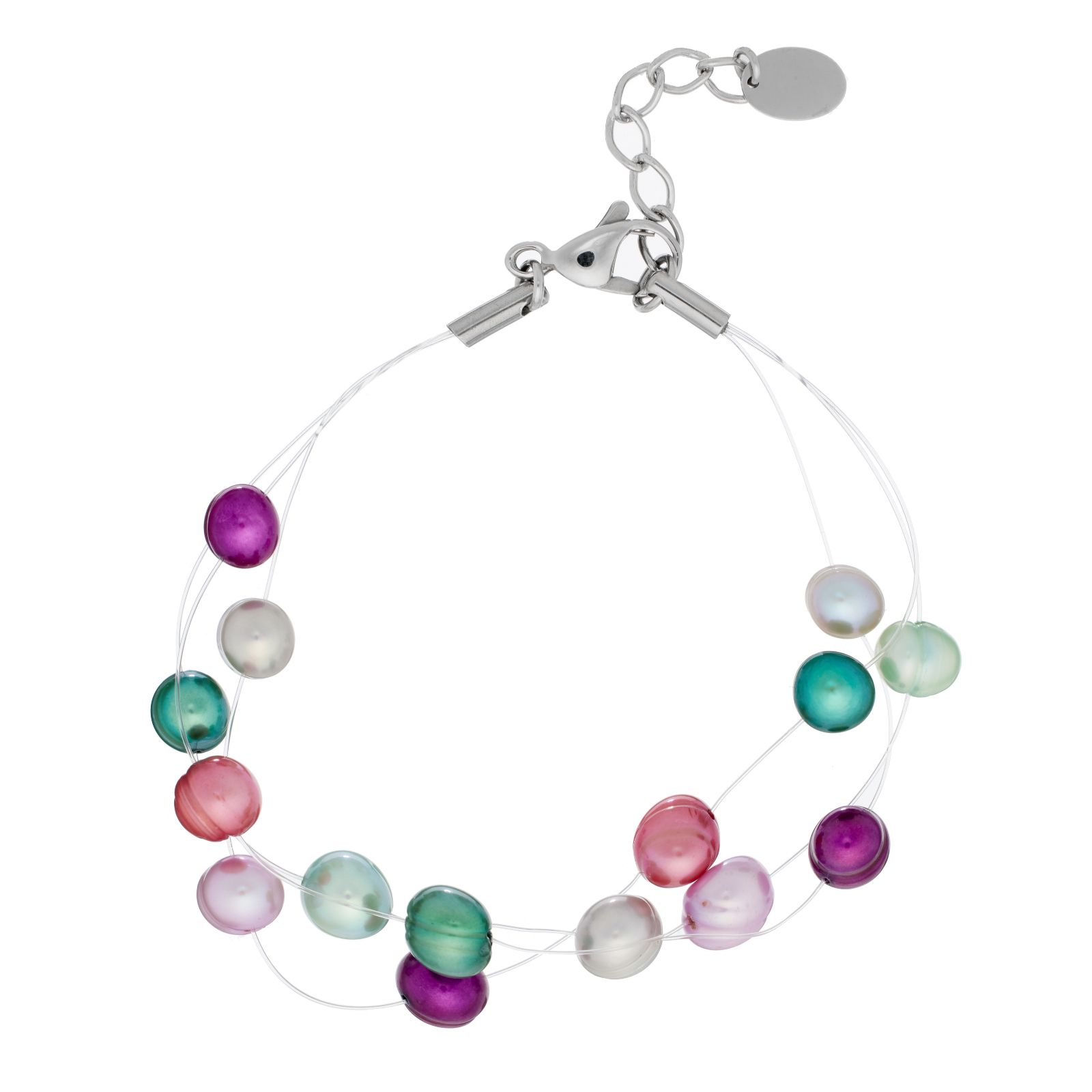 Lara Pearl 6-7mm Floating Pearl 19cm Bracelet Stainless Steel