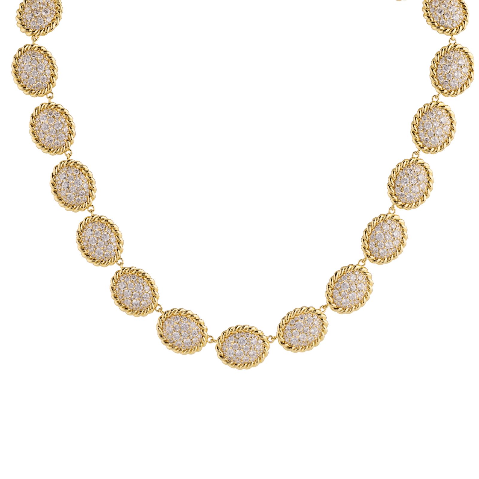 Paul Costelloe for Diamonique Pave Oval Link Necklace