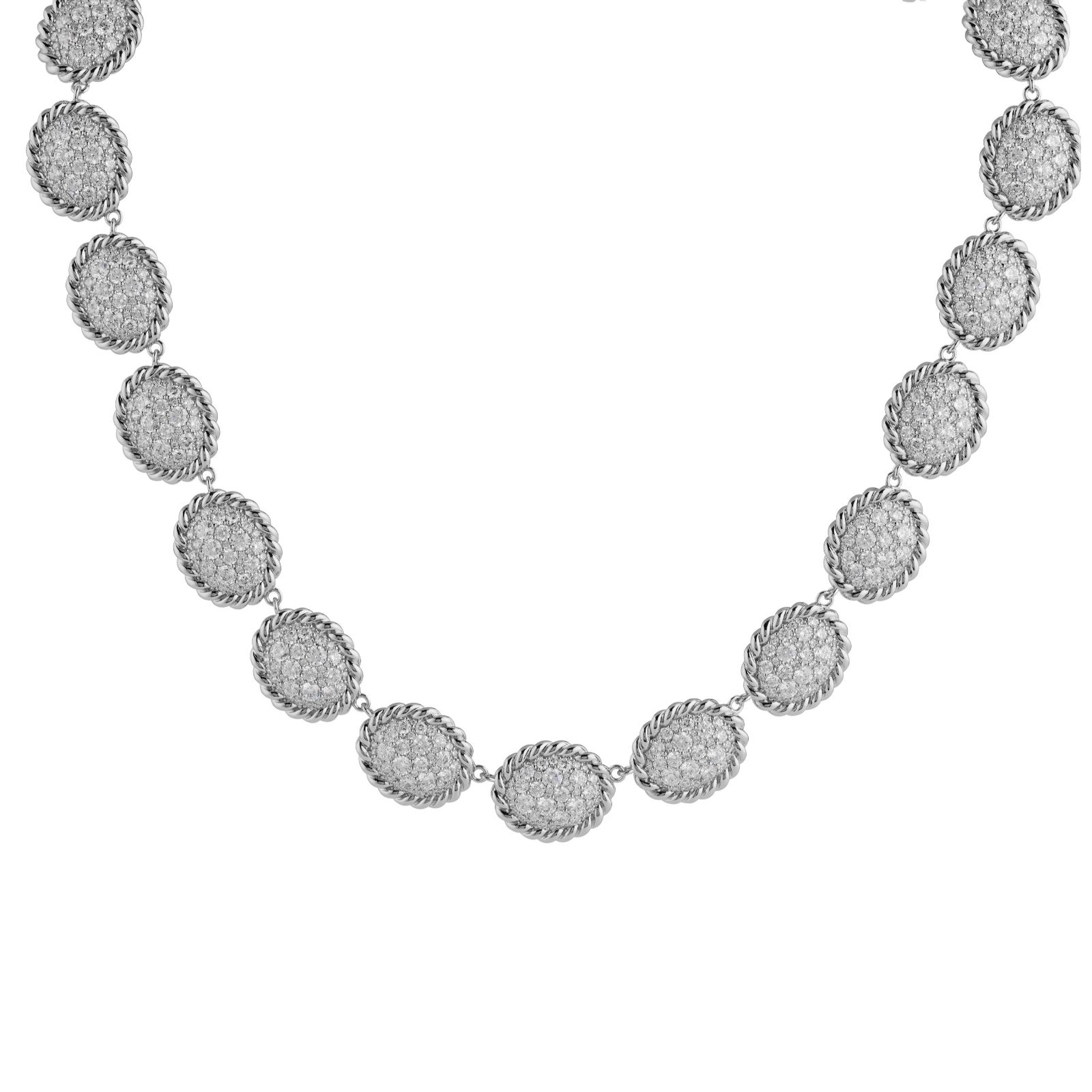 Paul Costelloe for Diamonique Pave Oval Link Necklace