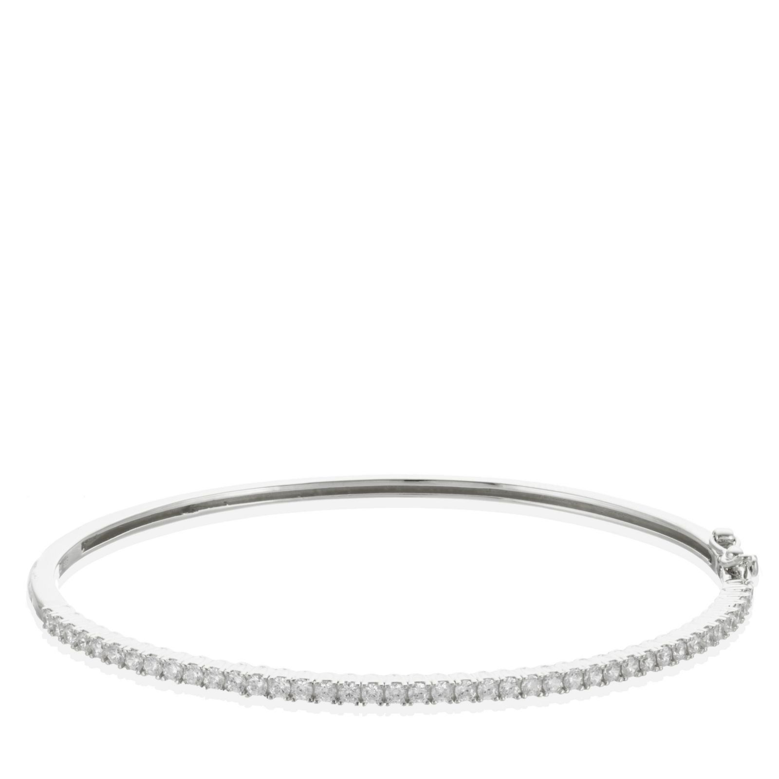Diamonique 1.2ct tw Simulated Diamond Bangle Sterling Silver