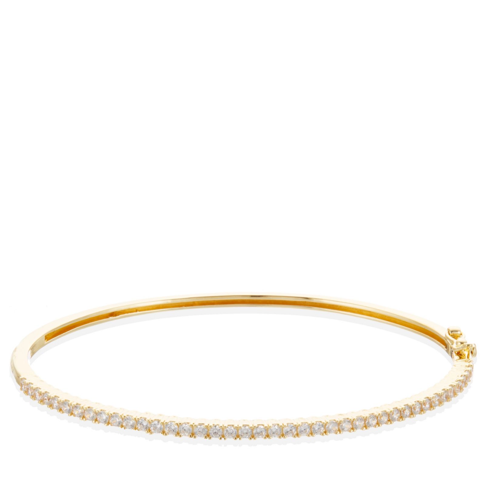 Diamonique 1.2ct tw Simulated Diamond Bangle Sterling Silver