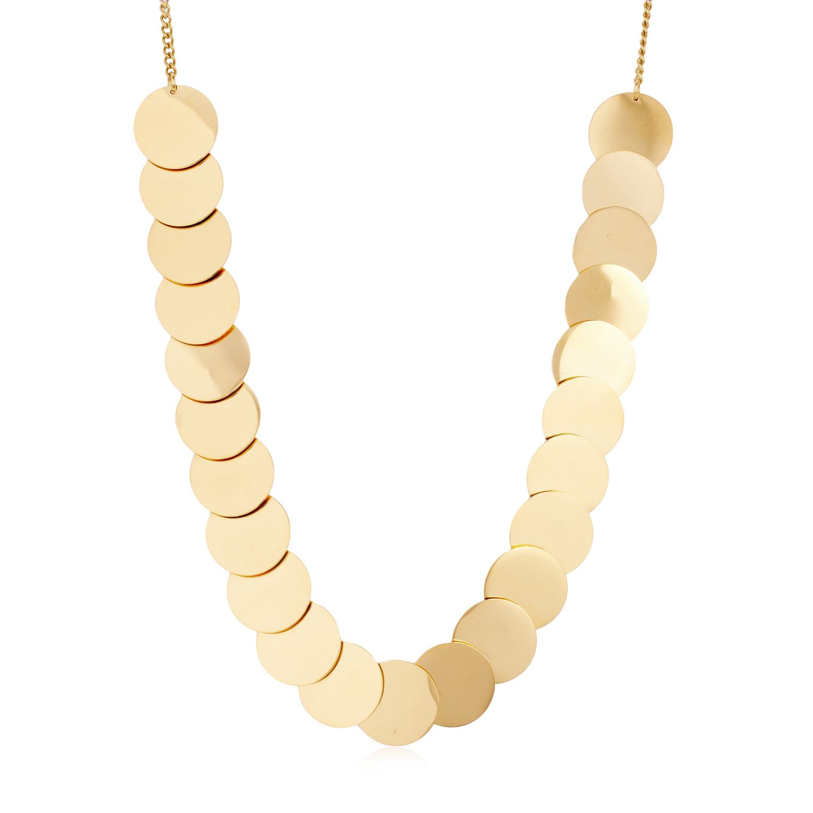 Steel by Diamonique Overlapping Disc Pendant Necklace Stainless Steel