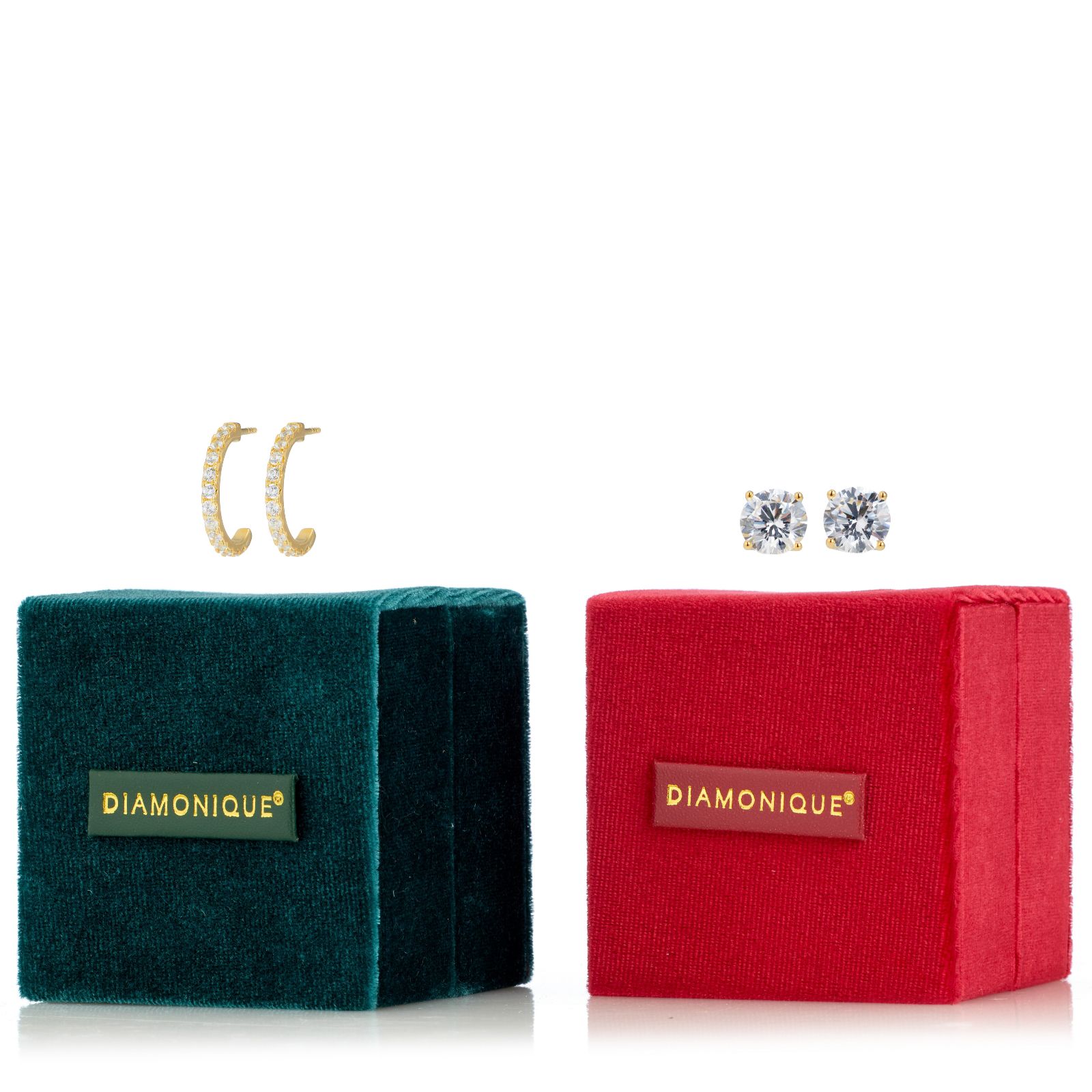Diamonique 2.3ct tw Set of 2 Earrings in Gift Box Sterling Silver