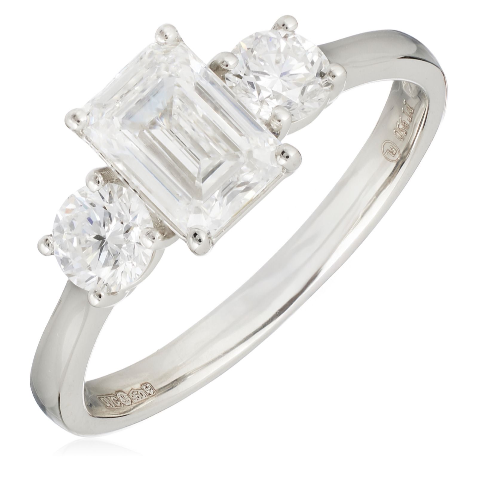 Fire Light 1.5ct Lab Grown Diamond Trilogy Ring Platinum