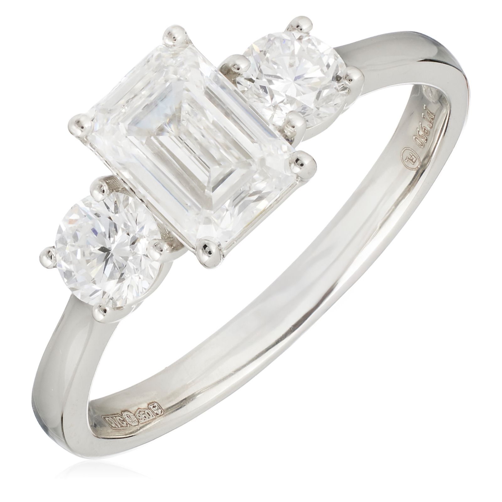 Fire Light 1.5ct Lab Grown Diamond Trilogy Ring Platinum