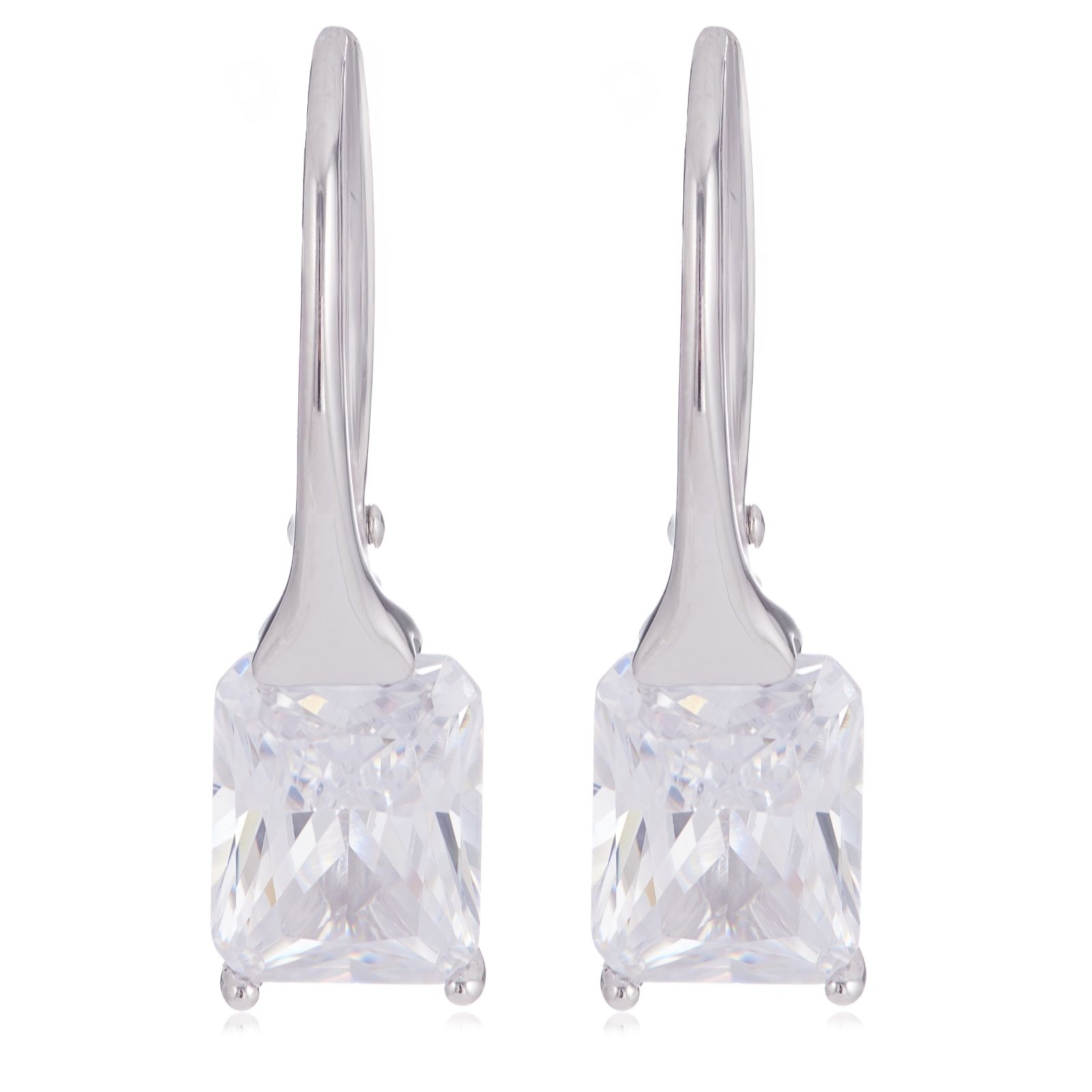 Diamonique 3ct tw Radiant Cut Leverback Earrings