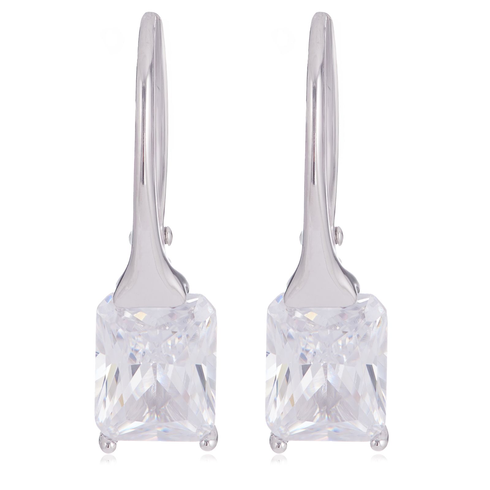Diamonique 3ct tw Radiant Cut Leverback Earrings