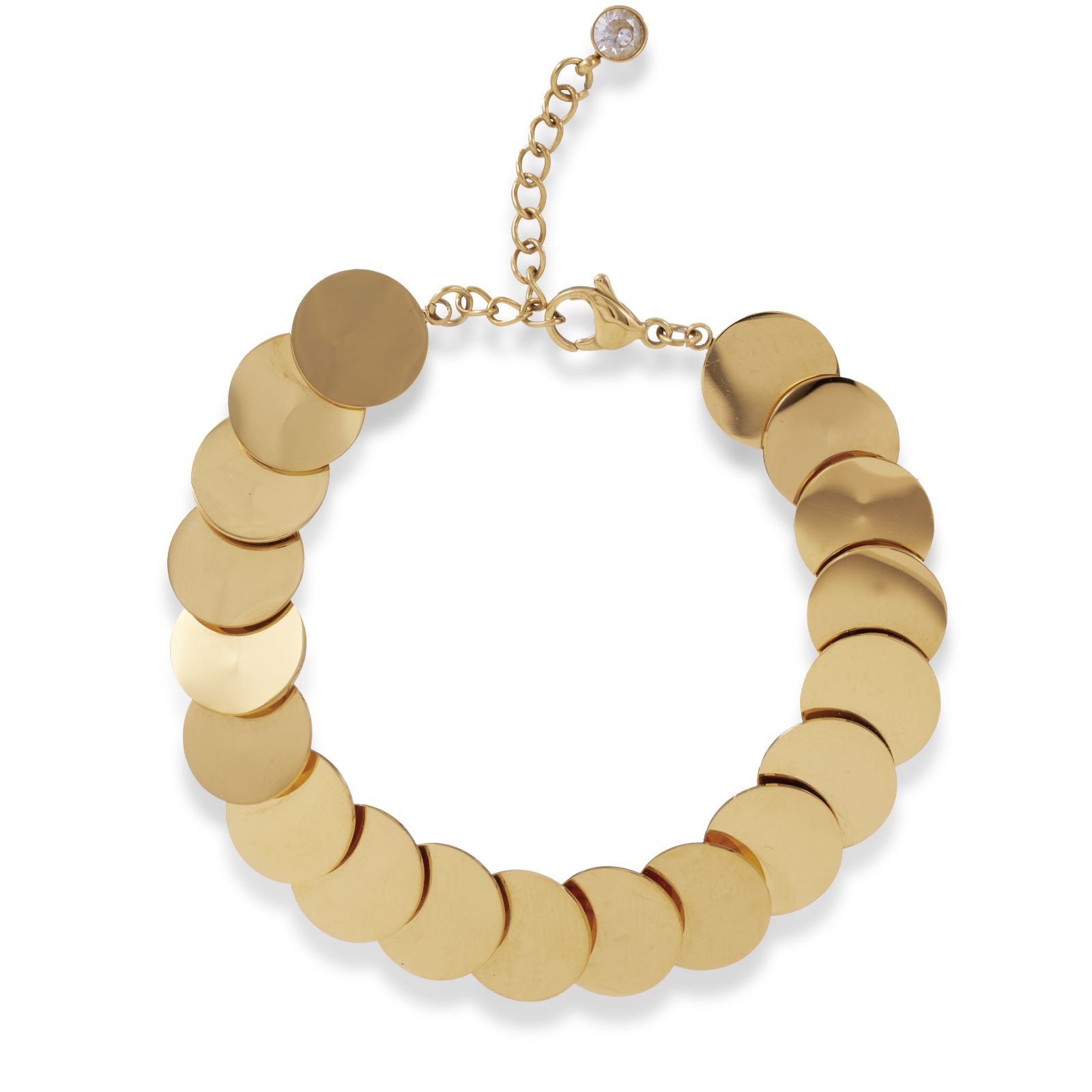 Steel by Diamonique Overlapping Disc Bracelet Stainless Steel