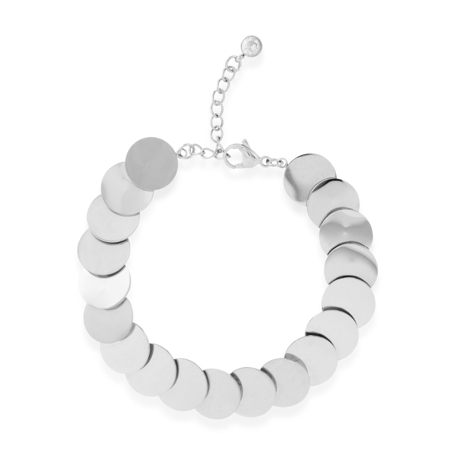 Steel by Diamonique Overlapping Disc Bracelet Stainless Steel