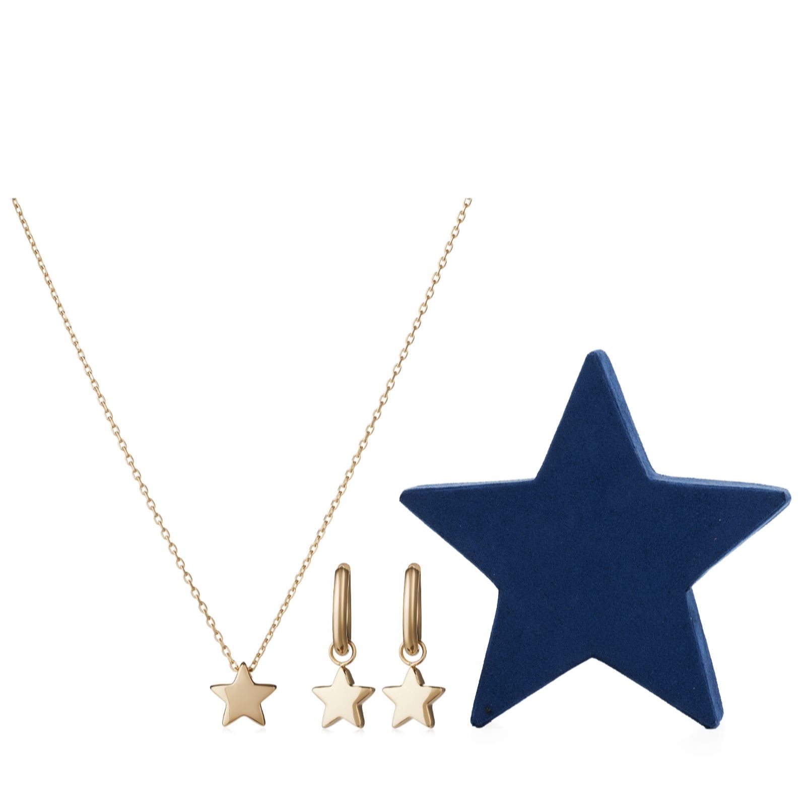 Steel by Diamonique Star Necklace & Earring Set Stainless Steel
