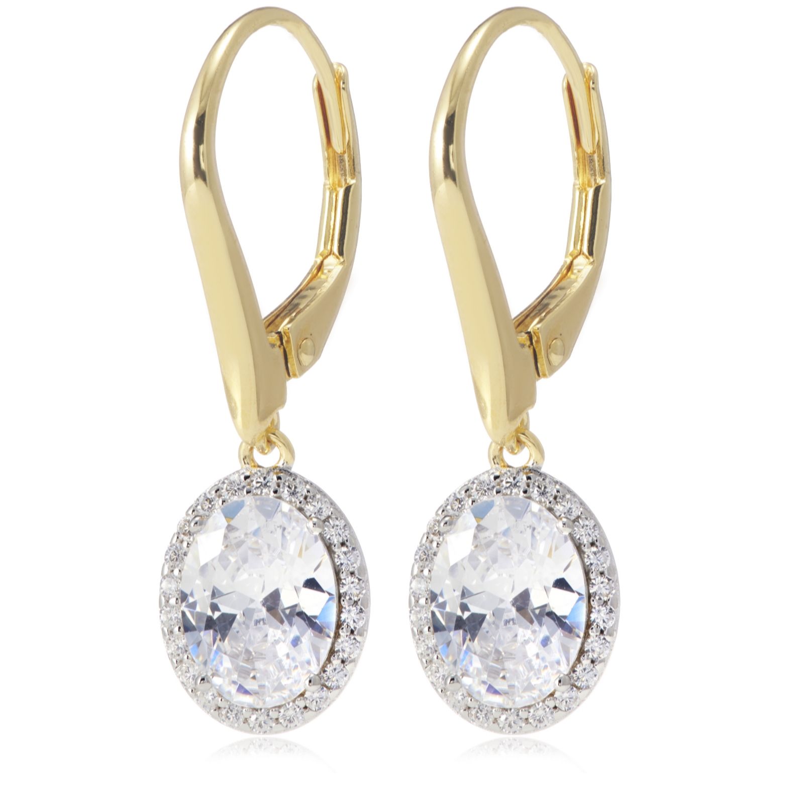 Diamonique 3.2ct Oval Drop Earrings Sterling Silver