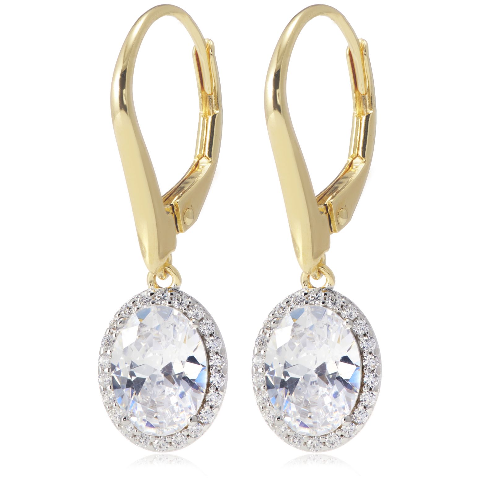 Diamonique 3.2ct Oval Drop Earrings Sterling Silver